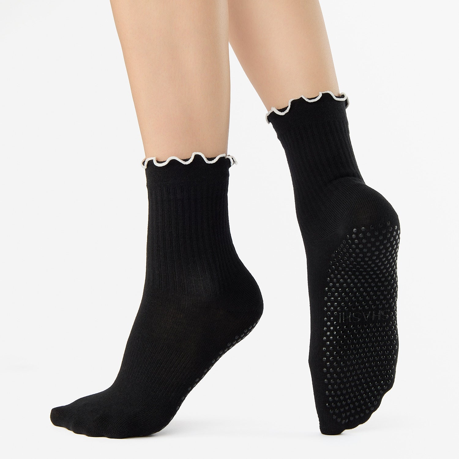 Ruffle Ankle Grip Sock