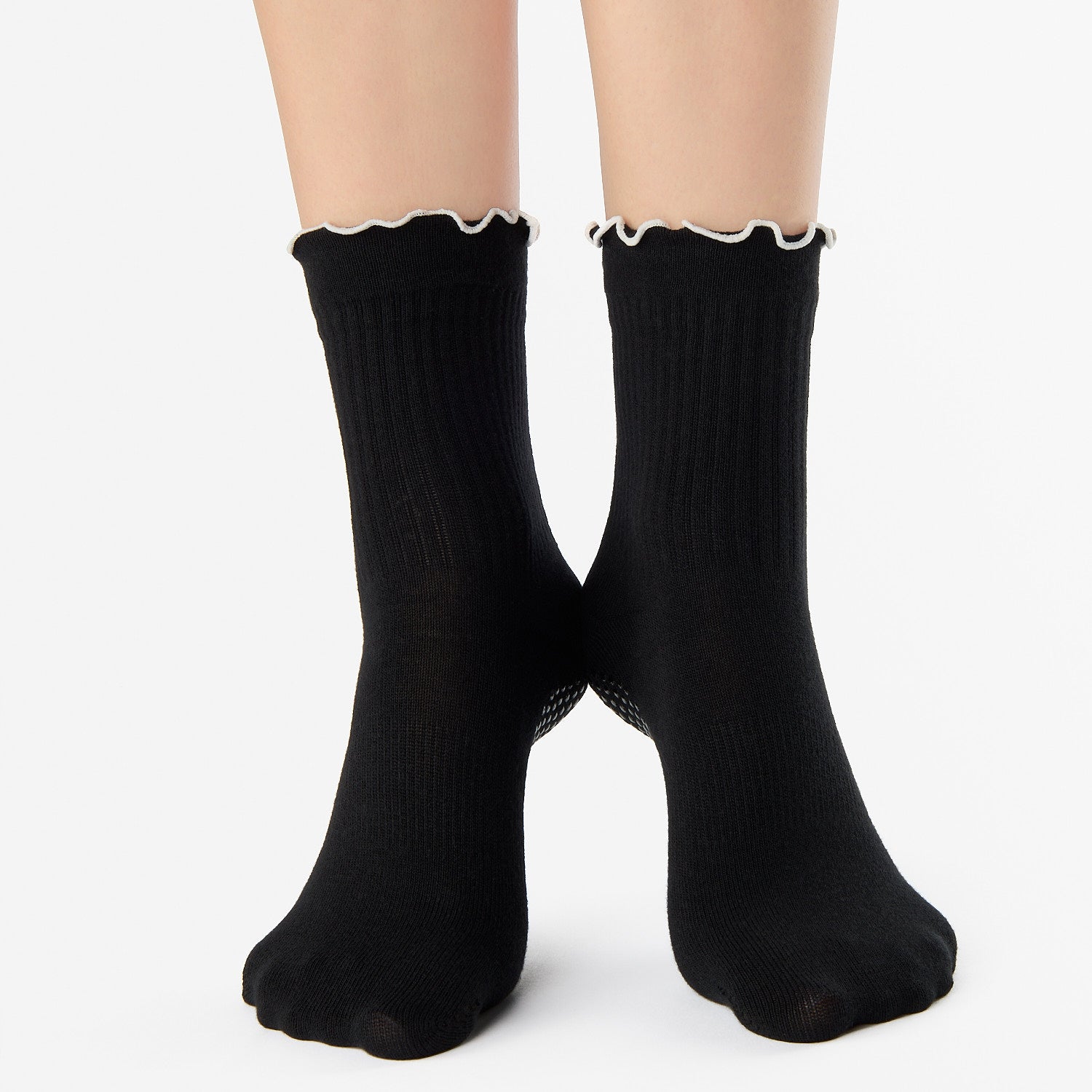Ruffle Ankle Grip Sock