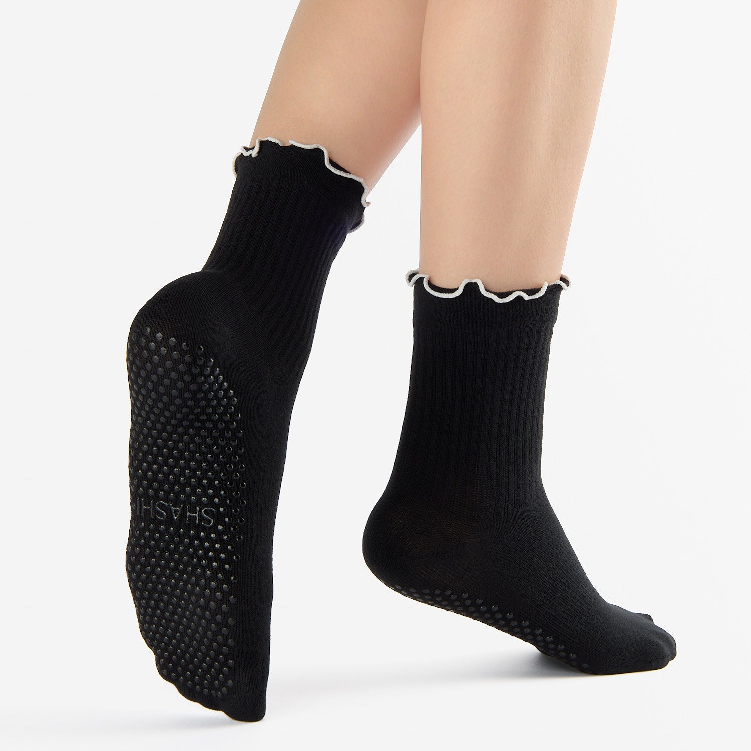 Ruffle Ankle Grip Sock