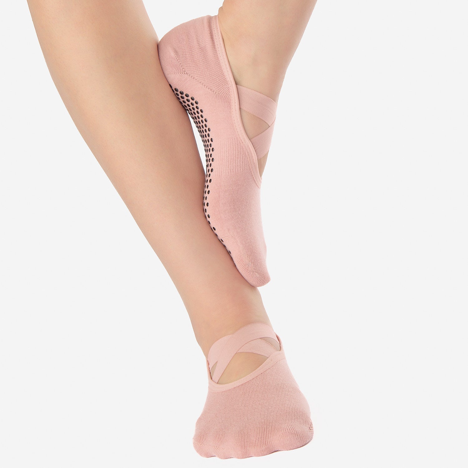 Cross Strap No Show Grip Sock