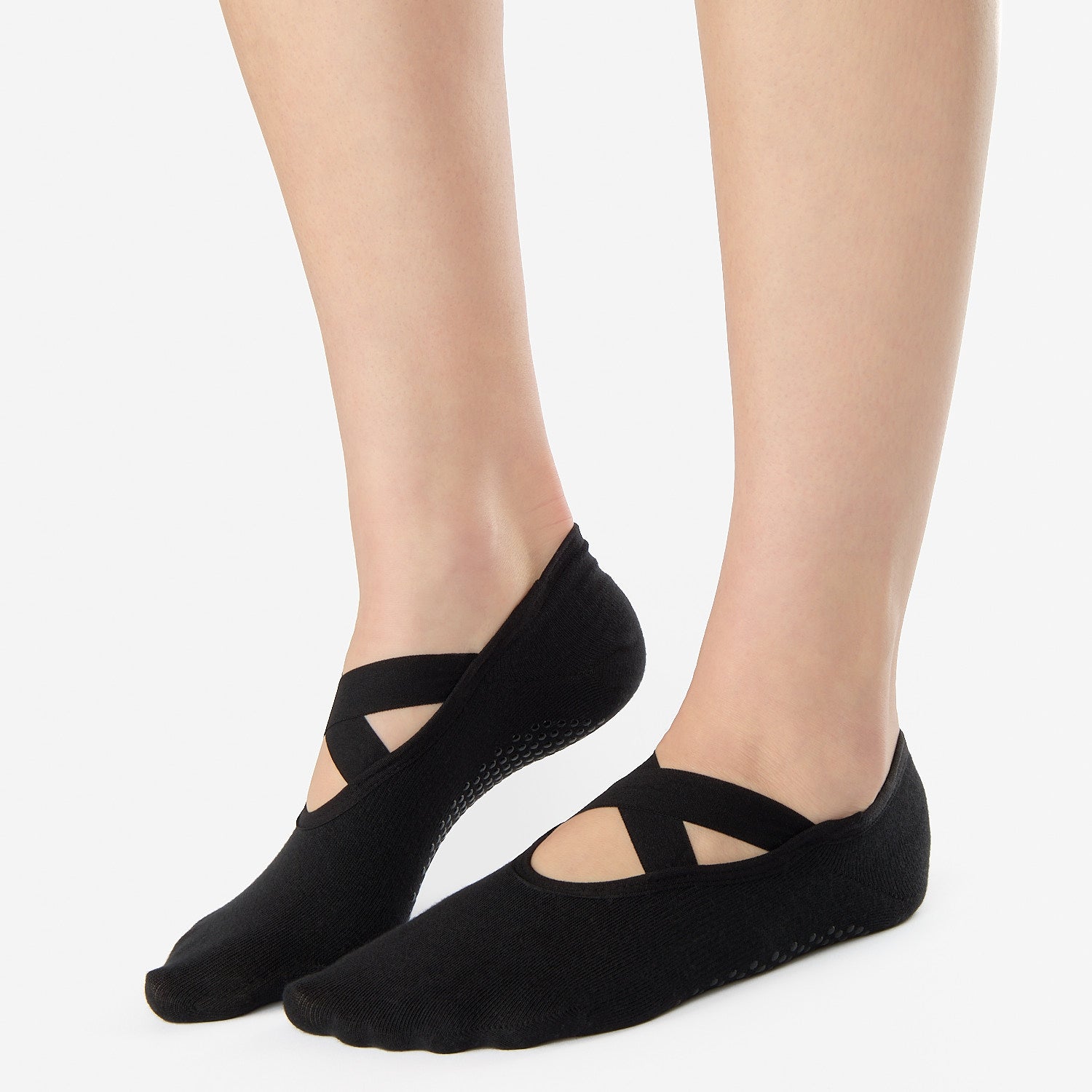 Cross Strap No Show Grip Sock