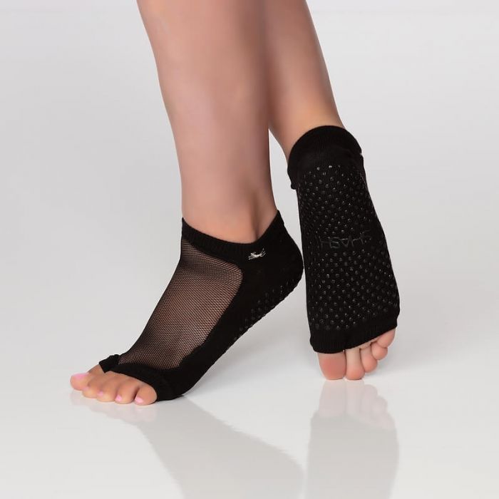 Open Toe Pilates Socks Black, Women's Fashion, Watches