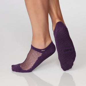 SHASHI STAR Woman's Mesh Top Grip Socks with Rhinestones - pac-mfg